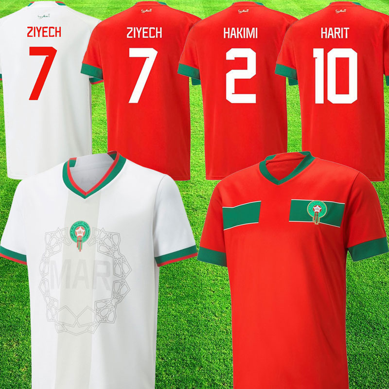 

2022 Morocco soccer jerseys 2023 home away 22 23 maillot de foot Ziyech Boufal FAJR Munir Ait Bennasser Amrabat football shirts, Away patches