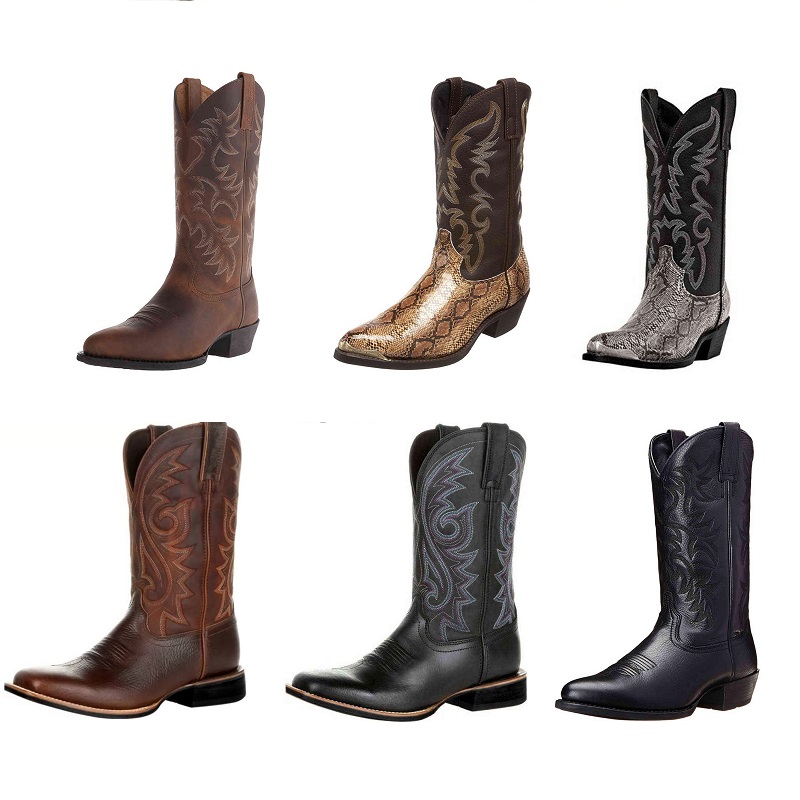 

Designer Boot Cowboy Boots Black Brown Faux Leather Winter Shoes Retro Men Women Embroidered Western Unisex Footwear
