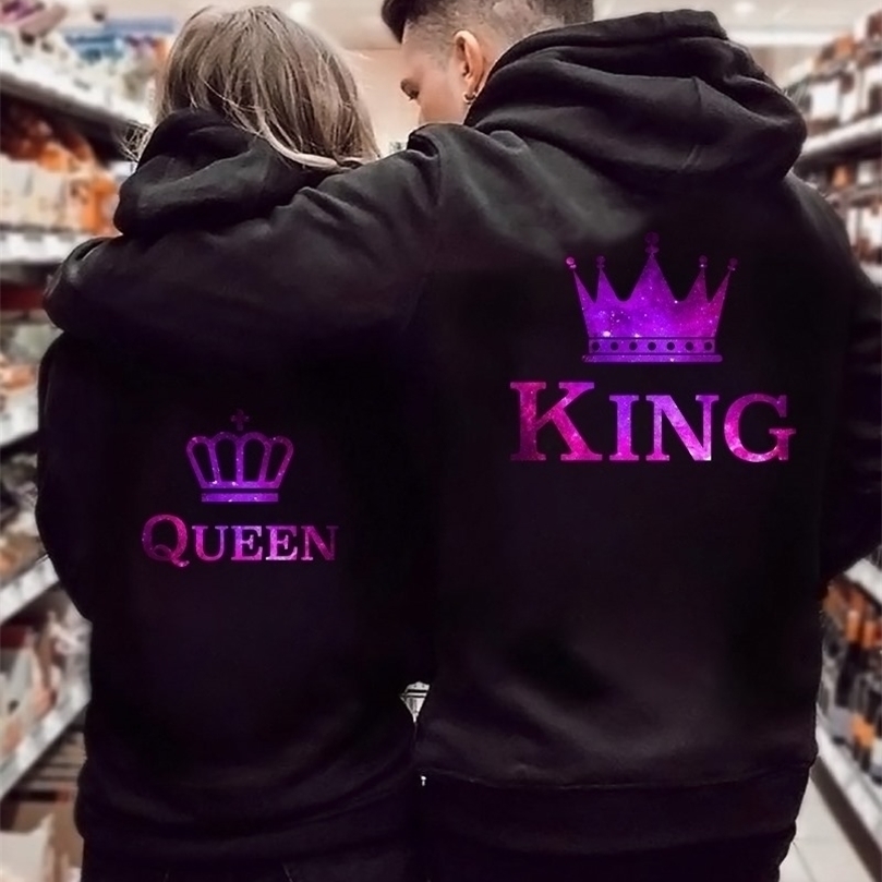 

Women Hoodies King Queen Printed Sweatshirt Lovers Couples Hoodie Fashion Hooded Sweatshirt Matching Casual Pullovers Tracksuits 220816, Logo1