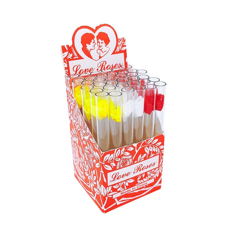 

Love Rose Glass smoke pipes with Plastic Flower Inside 36pcs in one box tobacco pipes smoking accessory