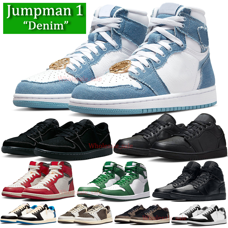 

1 1s mens Basketball Shoes Sneakers Denim Rebellionaire Bred Patent Dark Mocha Marina Blue Bubble Gum Obsidian Shadow men women trainers Sports Sneaker, Low ts 36-45