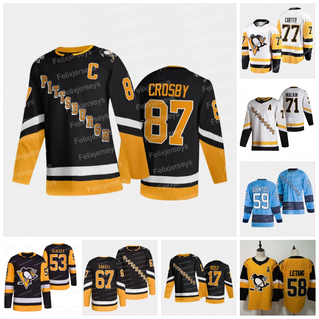 

87 Sidney Crosby PENGUIN Jersey Bryan Rust Jake Guentzel Rickard Rakell Kris Letang Jeff Carter Evgeni Malkin Kasperi Kapanen Teddy Blueger Tristan Jarry Jeff Petry, Third jersey mens s-xxxl