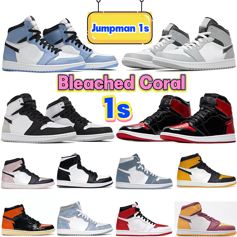 

1 Mens Basketball shoes Designer Jumpman 1s University Blue Bleached Coral Patent bred Light Smoke Grey Chicago Brotherhood Hyper Royal, #30- twist