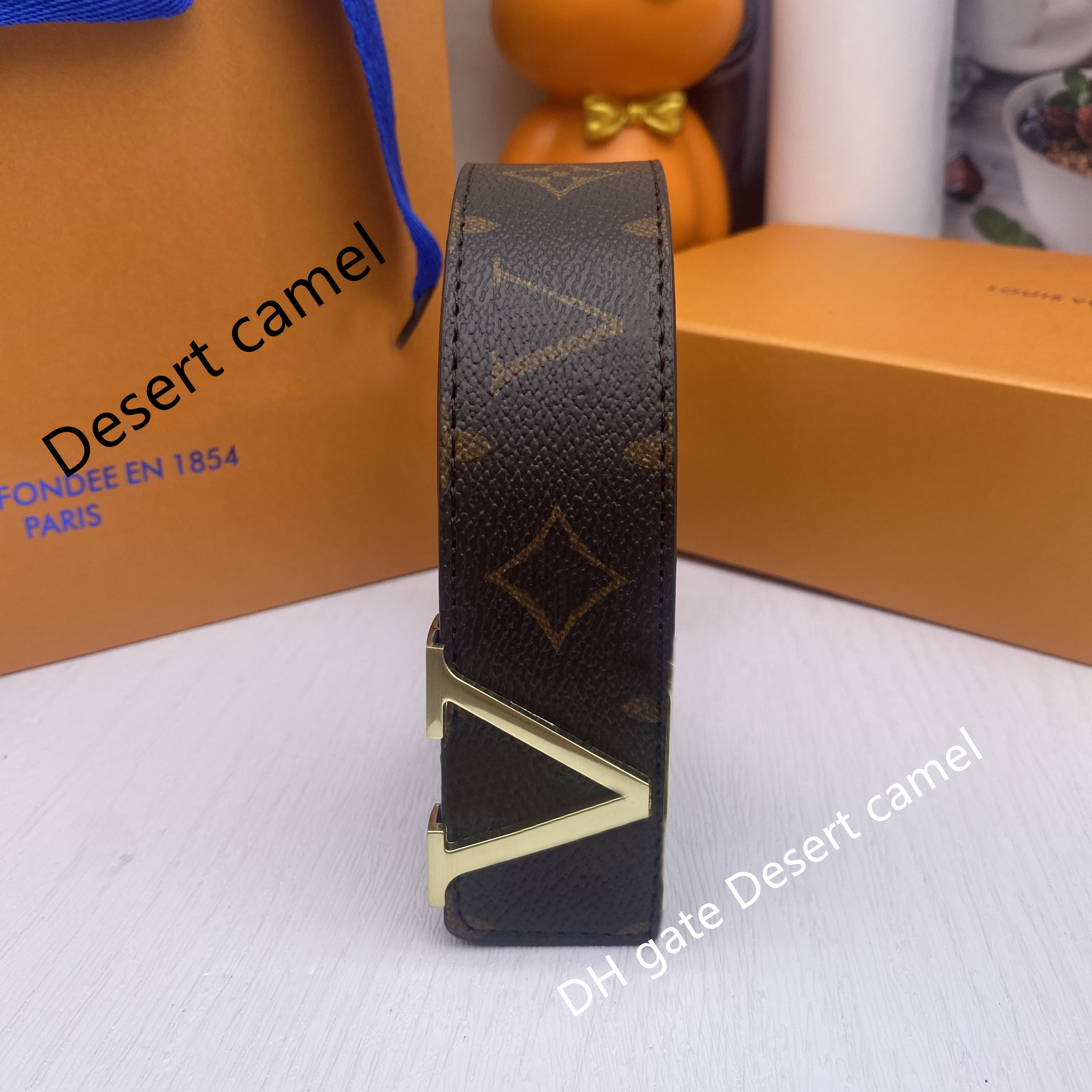 

5A fashion designer belts 3.5cm pure cowhide gold silver black belt large gift box dust-proof cloth small card handbag men's and women's belt-1, Belts+box