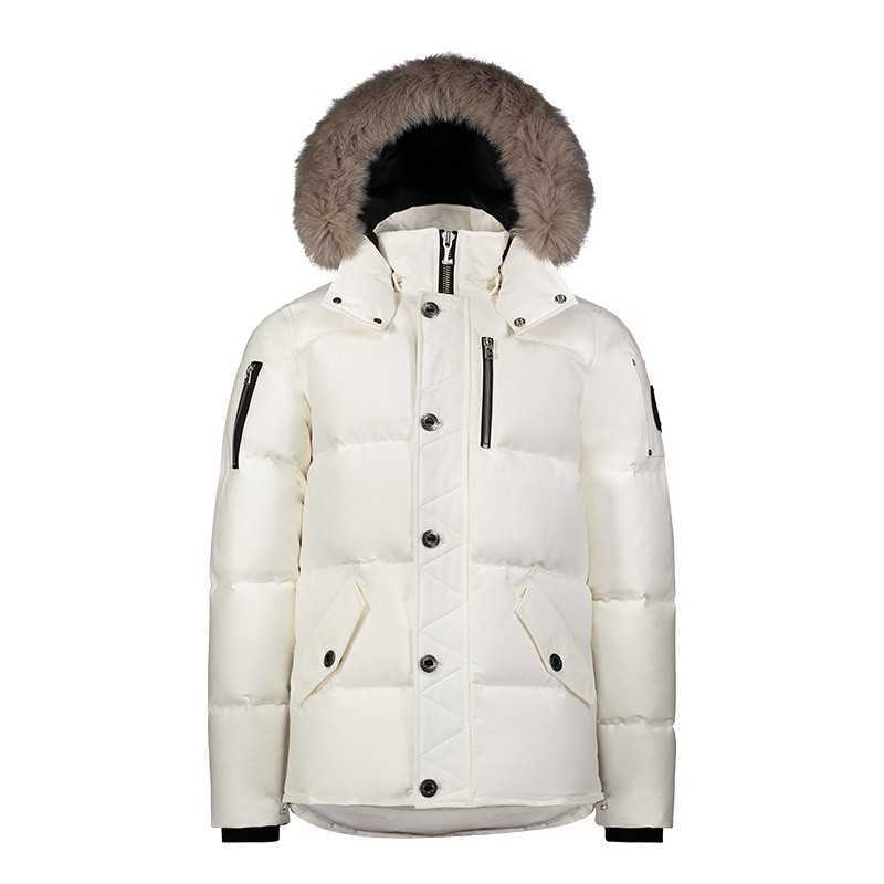 Men's Down Parkas Moose 3q Winter Classic Slim Fit Fashion Warm Wool Collar Duck Jacket Men Kvf5 Knuckles 6 Yhdu 83