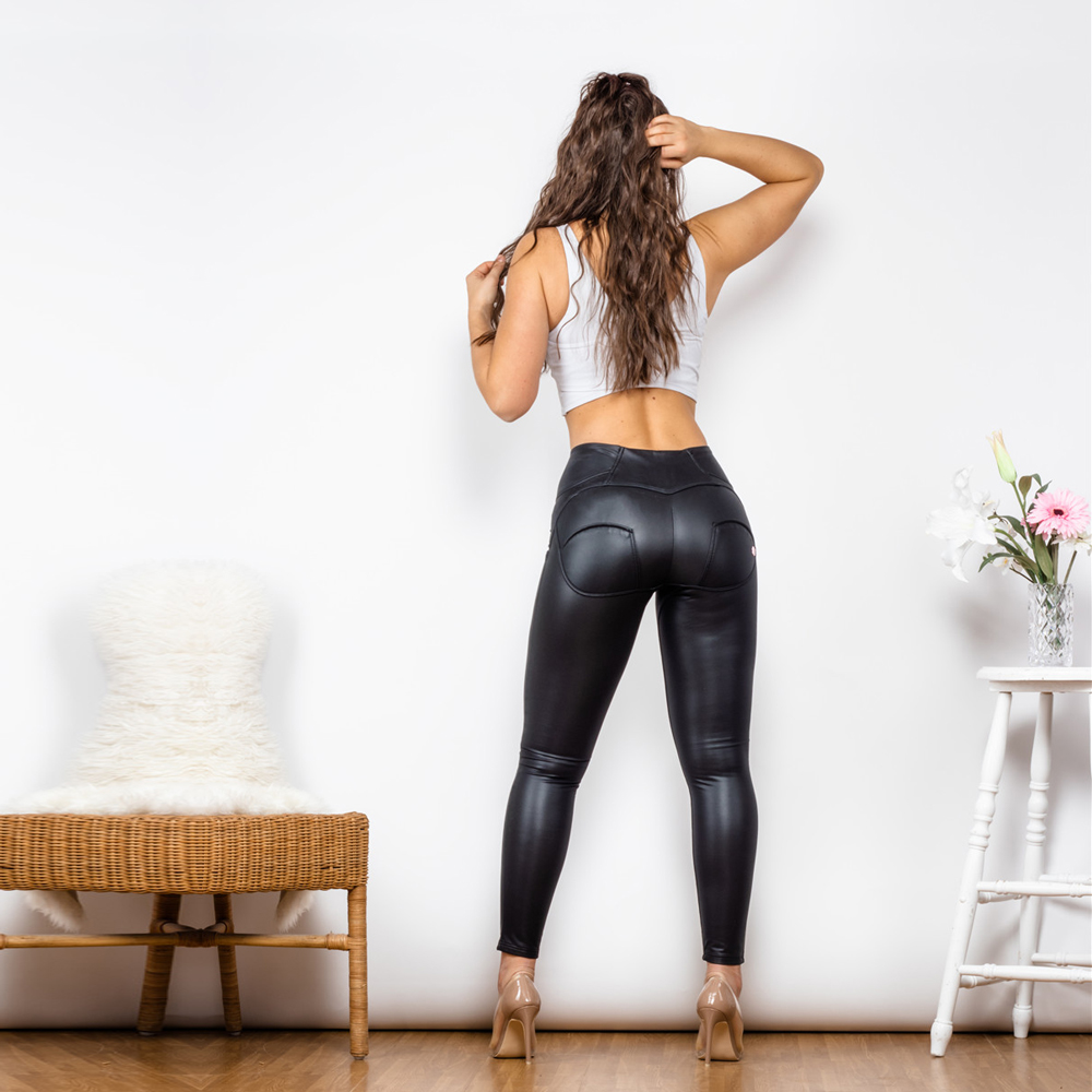 

Shascullfites Melody high waist winter leggings workout matt black leather pants push up pants for women
