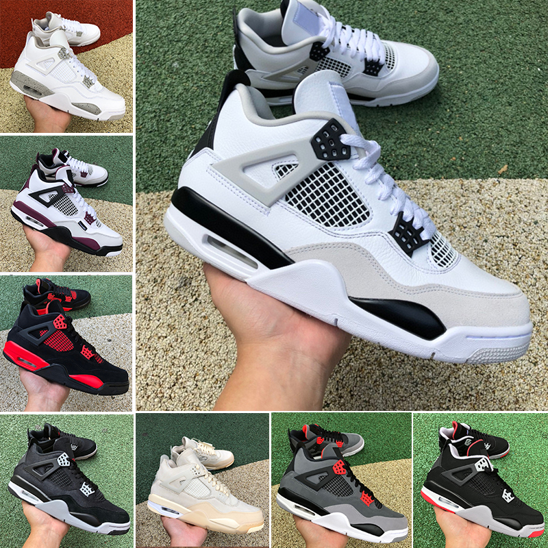 

2023 J4 Jumpman 4 4s Mens basketball shoes Retro Black Canvas Cat Bred Infrared Military Black Red Thunder UNC Travis Scotts men