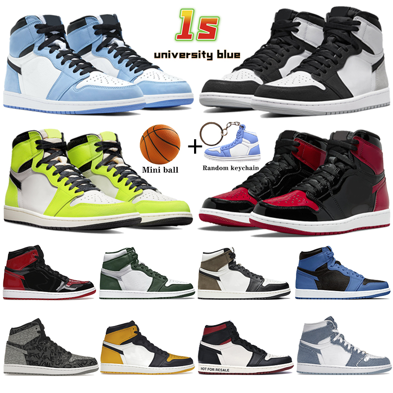

Fashion 1 1s jumpman basketball shoes retro university blue Bred Patent taxi Dark Mocha Atmosphere Brotherhood Bleached Coral men women sports trainers sneakers, Shoe box