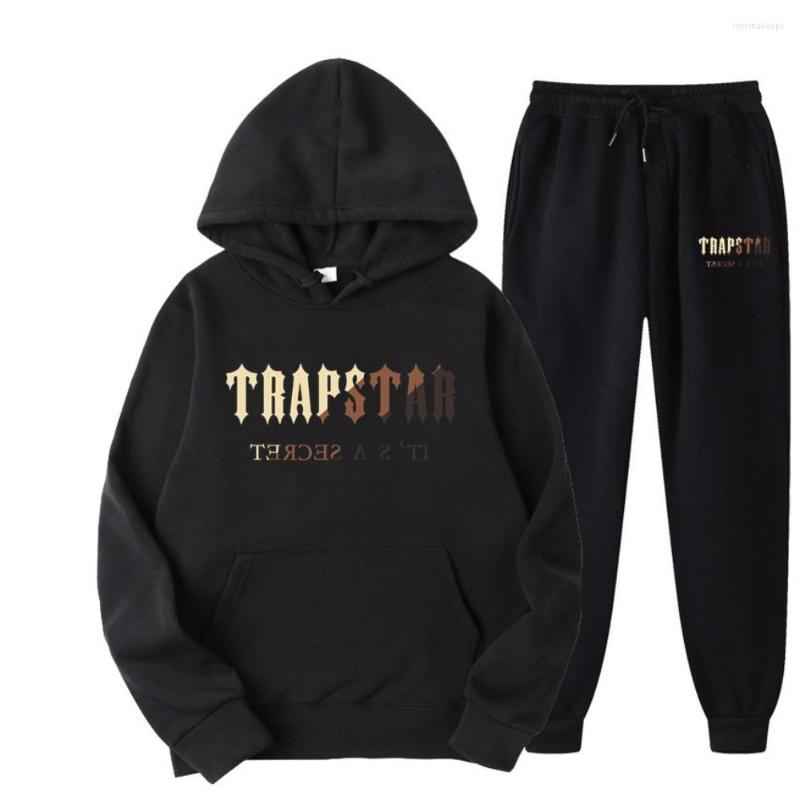 Survêtements pour hommes Survêtement Marque Imprimé Sportswear Hommes 15 Couleurs Chaud Deux Pièces Ensemble Sweat À Capuche Lâche Sweat Pantalon