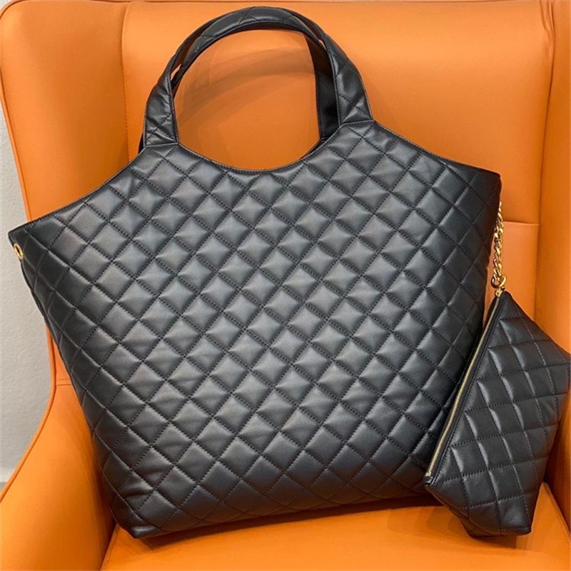 

Icare Maxi Bag designer bags Women tote bag Attaches diamond quilting beach fashion Large Shopping Totes Shoulders Handbags Purse, Black