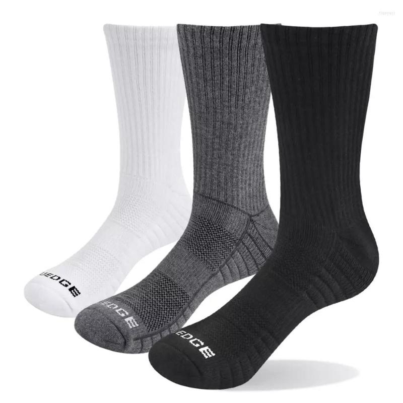 

Men's Socks 3 Pairs Black White Cotton Cushion Fashion Breathable Work Casual Crew, Style 6