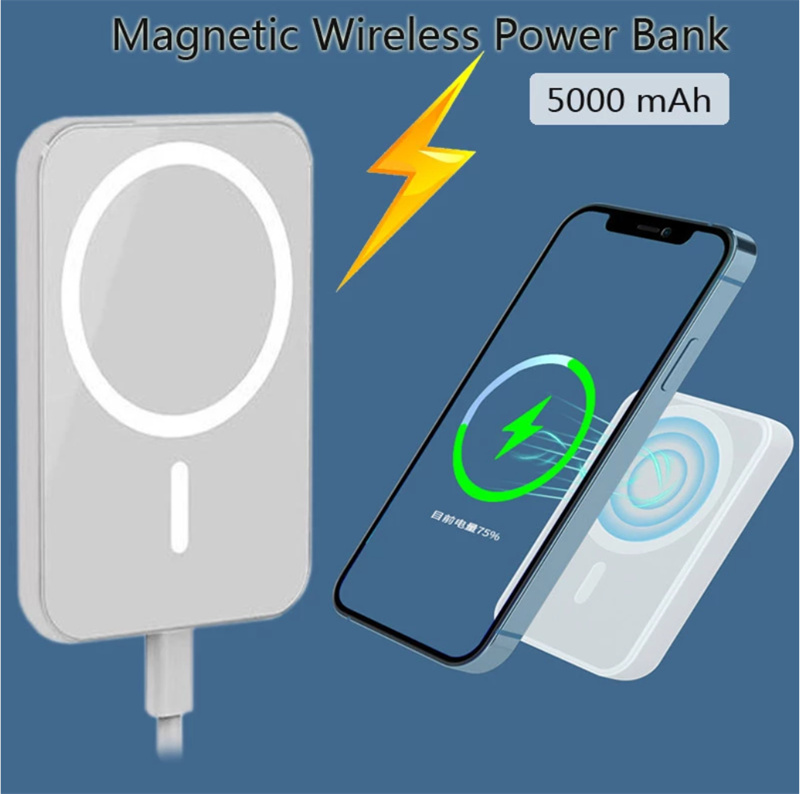 

Wireless Charger Macsafe Auxiliary Spare External Magnetic Battery Pack Power Bank For iphone 12 13 14Pro Max Powerbank