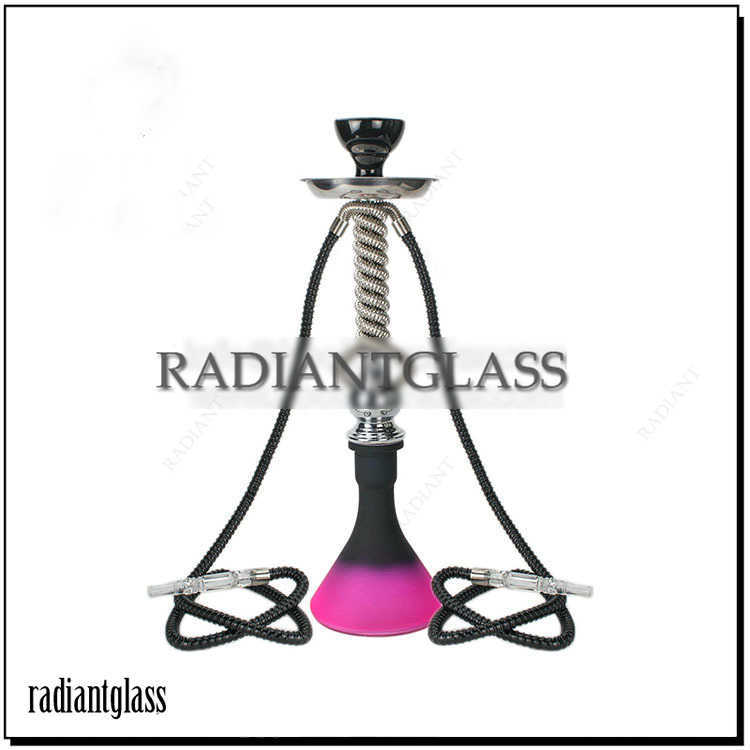 

Hookahs Arabic Stainless steel double pipe Hookah shisha medium size bong Stem Kit HOOKITUP Complete Set With Bowl And Hose Pipe