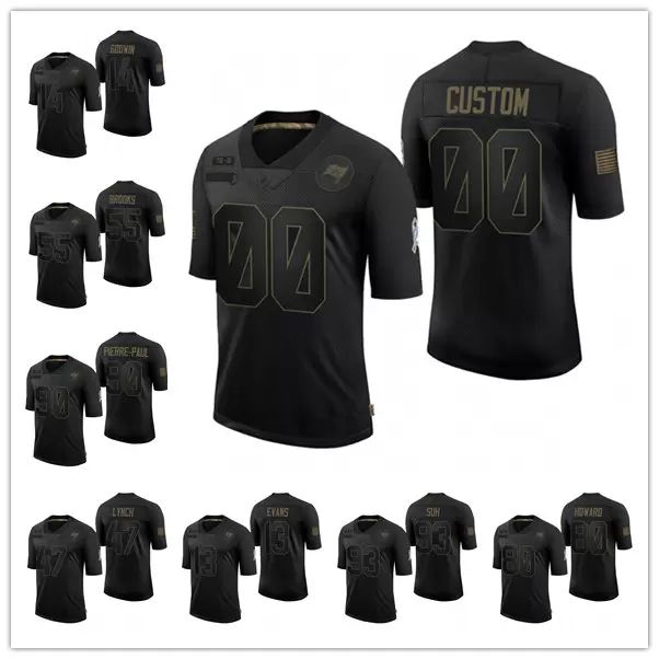 

Jersey Wholesale Custom Tampa''Bay''Buccaneers''MEN WOMEN YOUTH Chris Godwin Mike Evans Tom Brady Black Limited football 2020 Salute to Service, 18