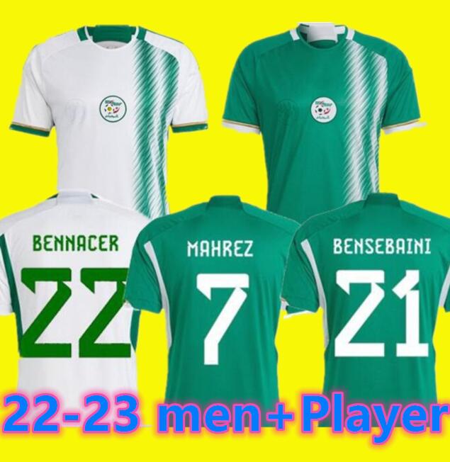 

22 23 Algeria Player Version MAHREZ soccer jerseys Fans maillot algerie 2022 ATAL FEGHOULI SLIMANI BRAHIMI Home away BENNACER kids Football kit, 2021 away