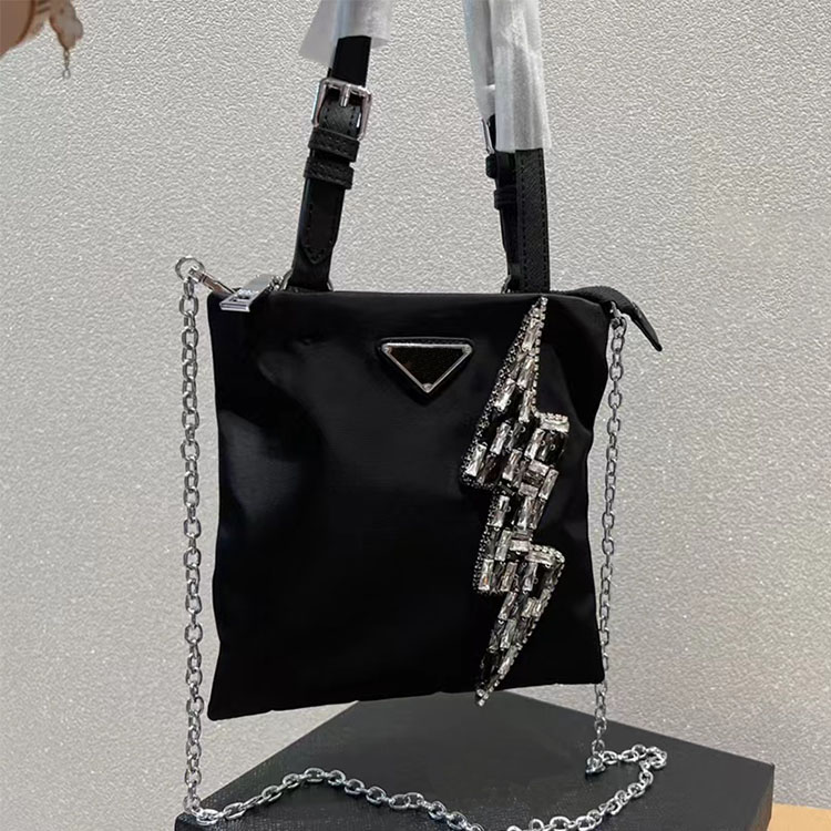 

Rhinestone crossbody bag Glitter MINI handbag BINGBING chain bags Girls Classic small Tote Cute, Black