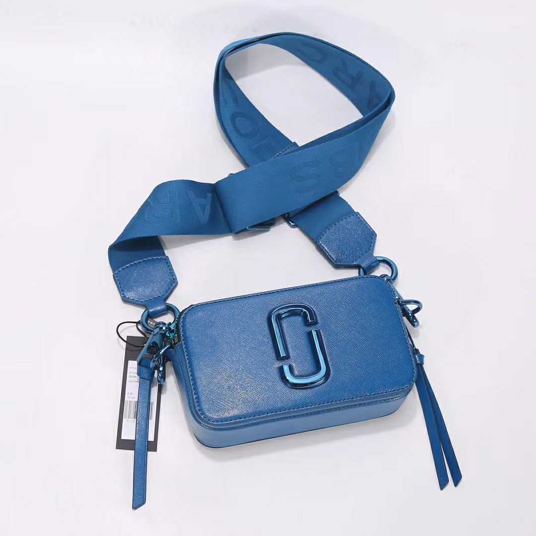 

Designer Bags Snapshot Marc's Jacob multicolor Handbags Camera Luxury Leather crossbody bag MJ small square star blue tassel broadband Single Shoulder, Royal blue