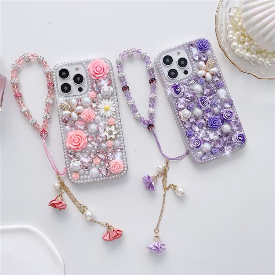 

Shiney Luxury Cell Phone Cases for iPhone 14 14plus 14pro 13 13pro 12 Pro Max 11 Clear Glitter Rhine Stone Case Bling Shiney Cover iPhone14, Purple