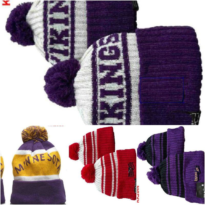 

Minnesota Beanie MIN North American Football Team Side Patch Winter Wool Sport Knit Hat Skull Caps capon casquette