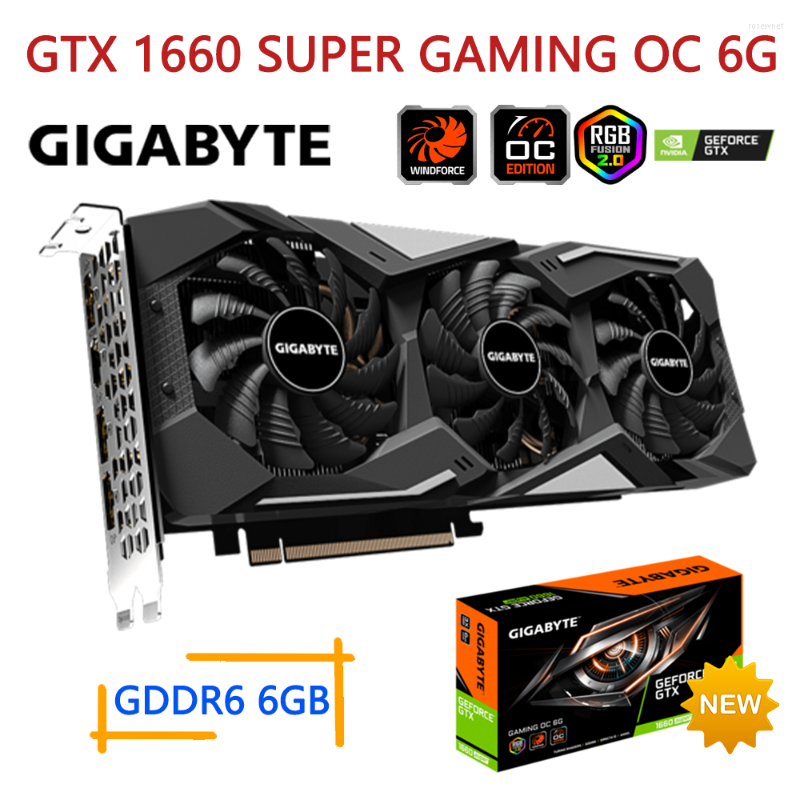 

Graphics Cards GIGABYTE GTX 1660 Video Card SUPER GAMING OC 6G 1660S NVIDIA GDDR6 6GB 192bit Desktop GPU PCI Express 3.0