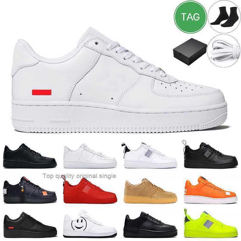 Avec coffret hommes Femmes Airforce 1 Chaussures de course ext←rieures blanc