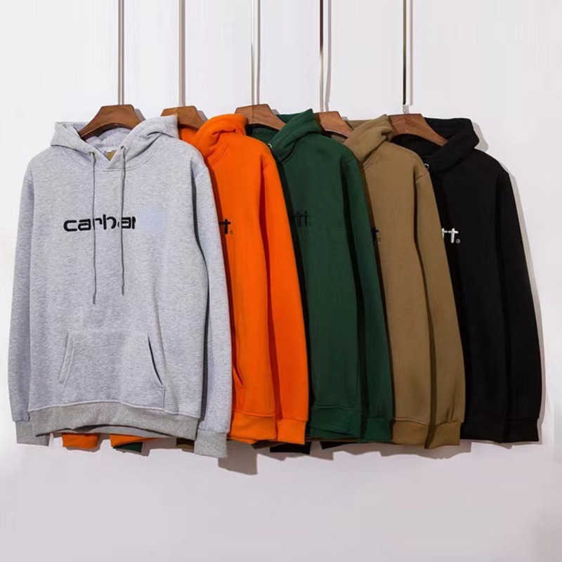 

Designer hoodie mens sweatshirt Carhart Embroidery hooded sweater men hoody women Pullover coat Oversize Technology Fleece Hoodies, Orange