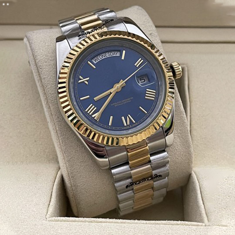 

luxury watch for women double calendar mens watchs classic day date automatic movement 41mm Folding buckle stainless steel sapphire waterproof wristwatches, G10