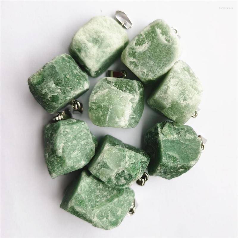 

Pendant Necklaces Fashion Good Quality Natural Healing Stones Green Aventurine Irregular Pendants For Jewelry Making 6pcs/lot Wholesale