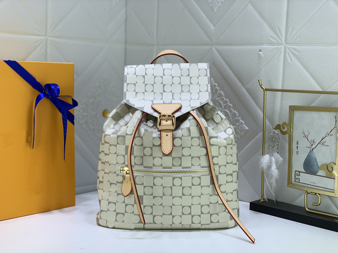 

leather fashionable backpack shoulder bag luxury designer messenger backpack style classic parachute fabric, 43431#brown print