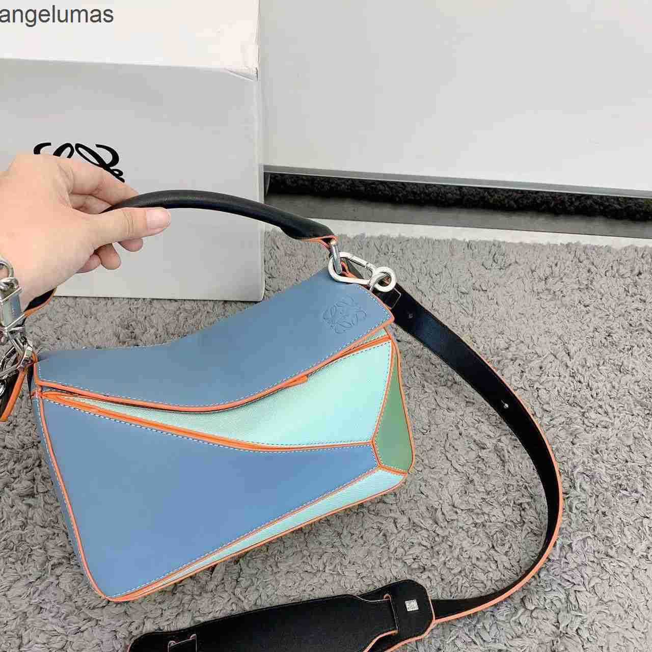 

2022 Shoulder Designer Bag Leather Loews Woman Small Single Puzzles Handbag 24cm Bags 4lmv, Blue