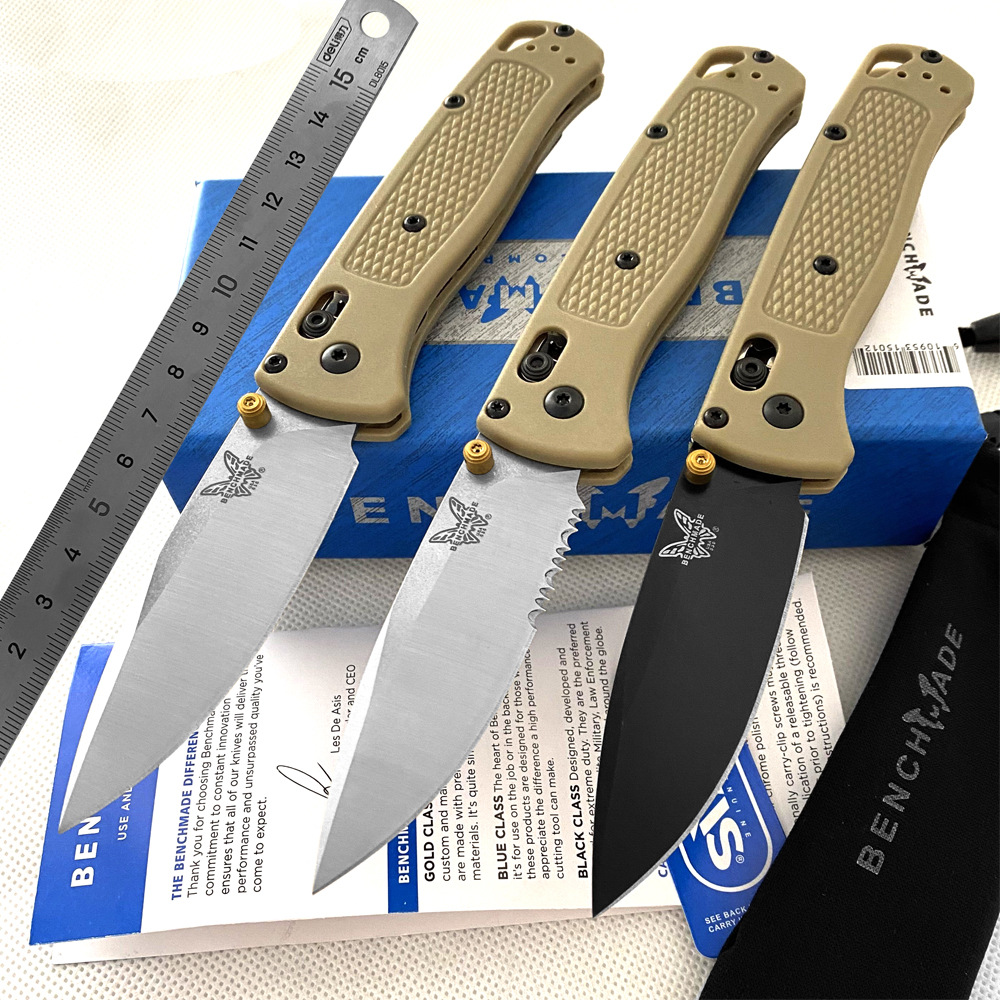 

Benchmade 535/535s Bugout AXIS Folding Knife 3.24'' S30V Satin Plain Blade Brown Nylon glass Fiber Handles Pocket Knives Outdoor EDC Tools 550 537 560 556 555 533 810 781