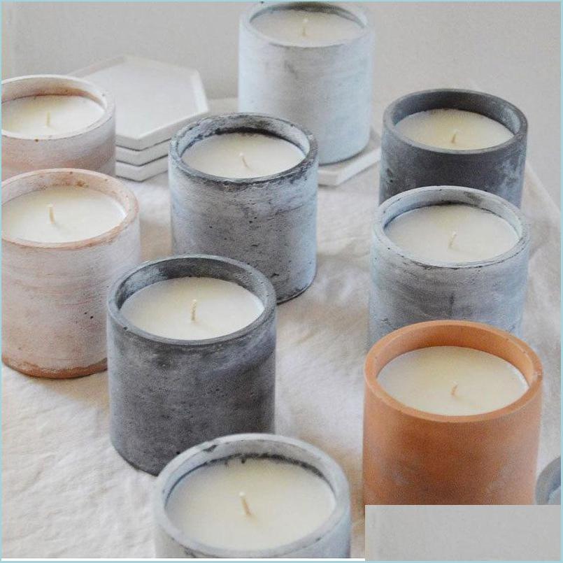 

Candle Holders Round Vessel Cement Cup Sile Mod Concrete Jar Candlestick Plaster Pen Holder Mold Drop Delivery 2022 Home Garden Dhnvn