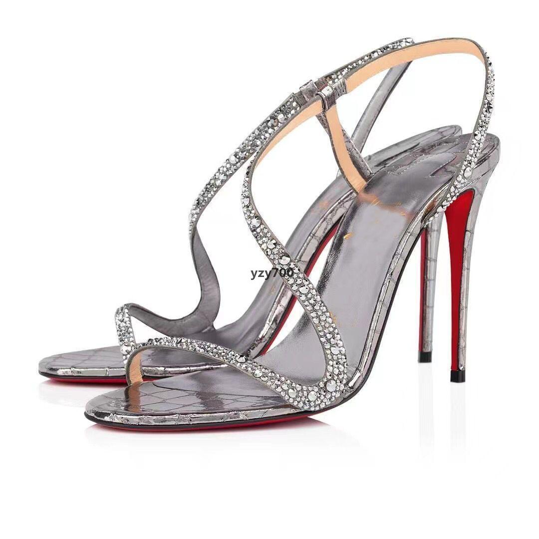 Red-Bottoms Shoe chrétiens luxe Rosalie Sandales sexy de femmes Chaussures rouges élégantes