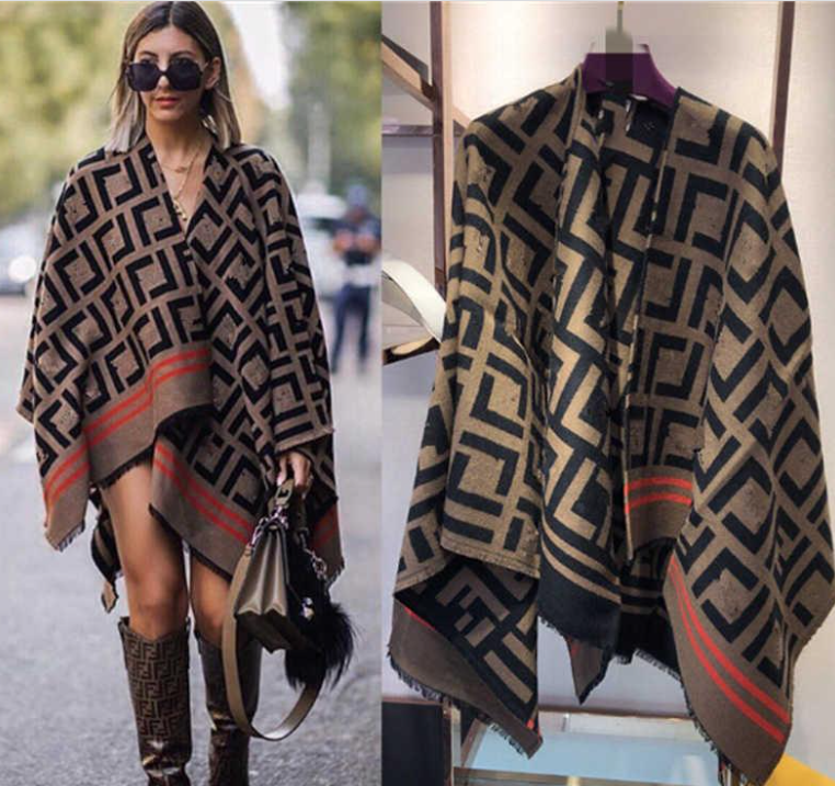 

Luxury fashion cape letter double-sided designer scarf long style match cape head band elegant embroidery beautiful