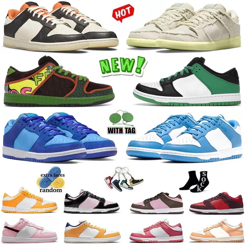 

2022 Runnning Shoes Sneakers Trainers Outdoor Sports Shoes University Red Blue Candy Low Photon Dust Brazil Black White Lemon Drop Green Glow Sport Shoe Panda, 48
