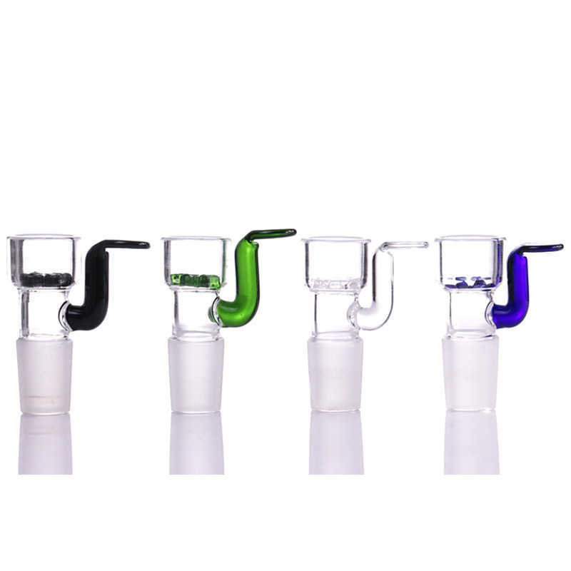 

14mm 18mm male Bowl Snowflake perculator Thick Glass Bong Bowls with hook