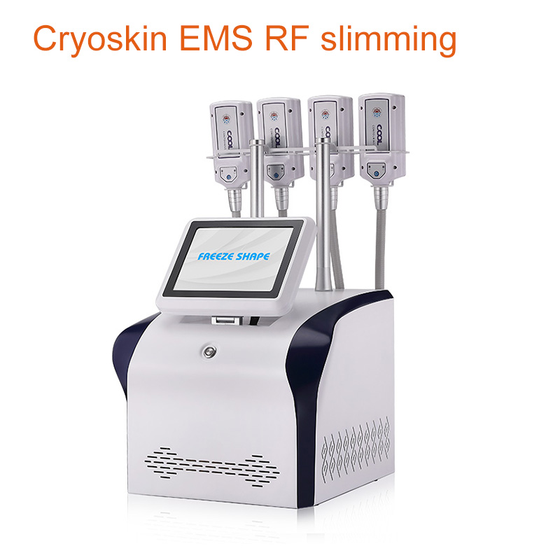 

3 IN 1 New cryoskin fat loss slimming machine cryo ems RF 4 pads fat freezing beauty equipment