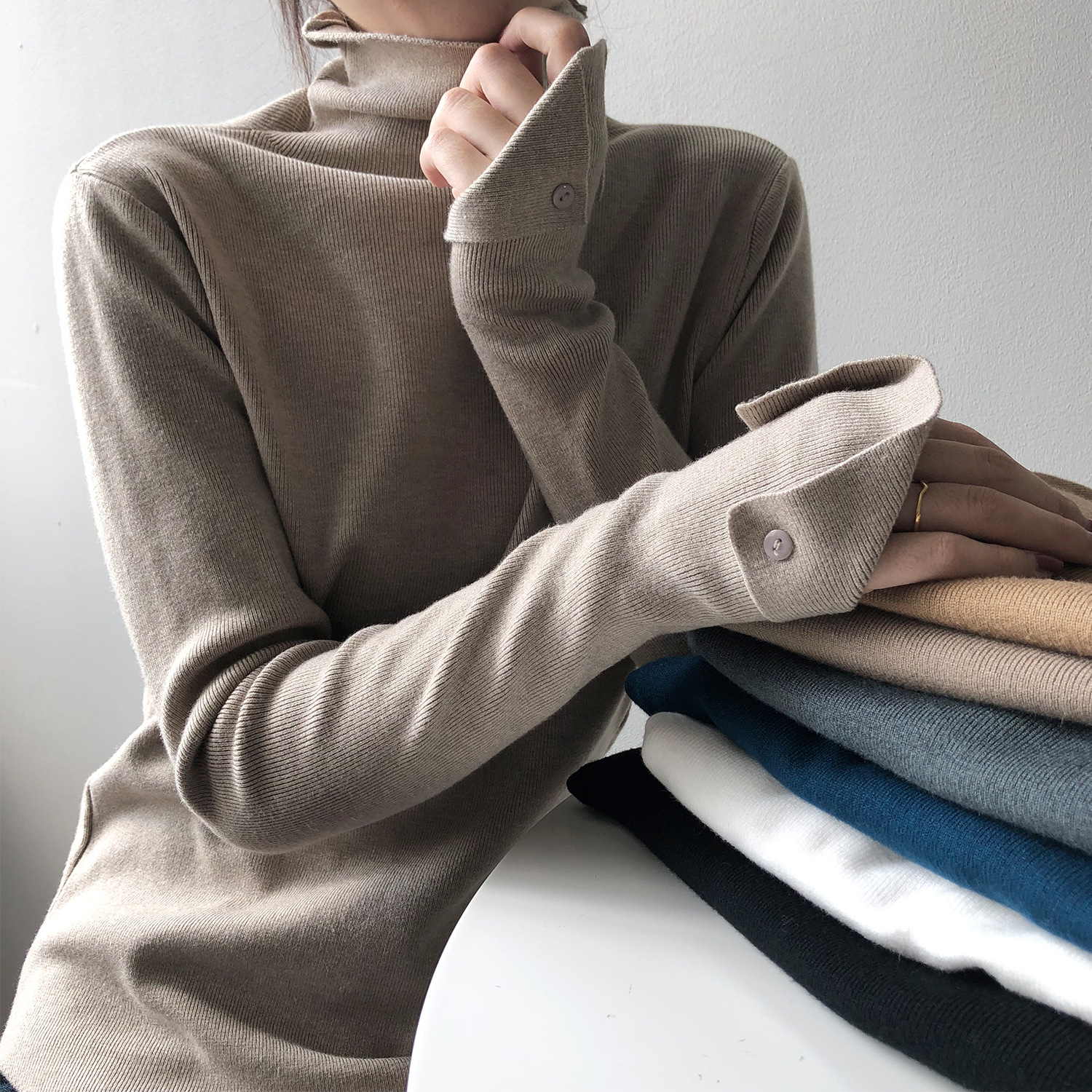 Pulls de chasque pour femmes pull d'hiver d'automne 2022 Sinaire à manches longues Pull à moitié haut collier