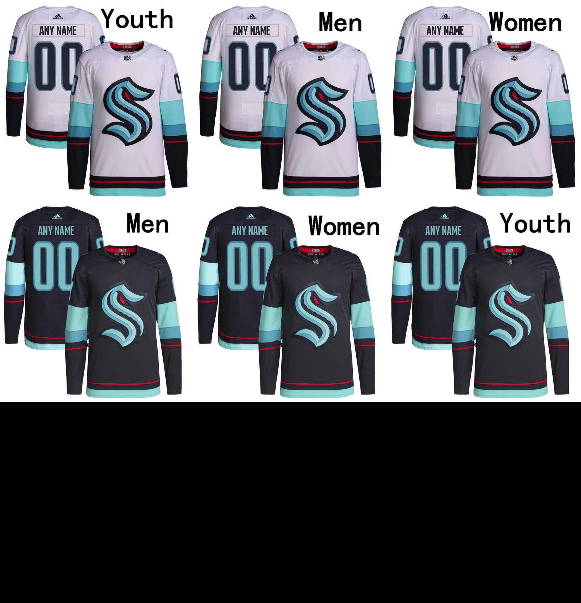 

Seattle Hockey Jerseys Kraken 7 Jor dan Eberle 6 Adam Larsson 28 Carson Soucy 16 Jared McCann 29 Vince Dunn 9 Ryan Donato 21 Alex Wennberg 25 Karson Kuhlman, As