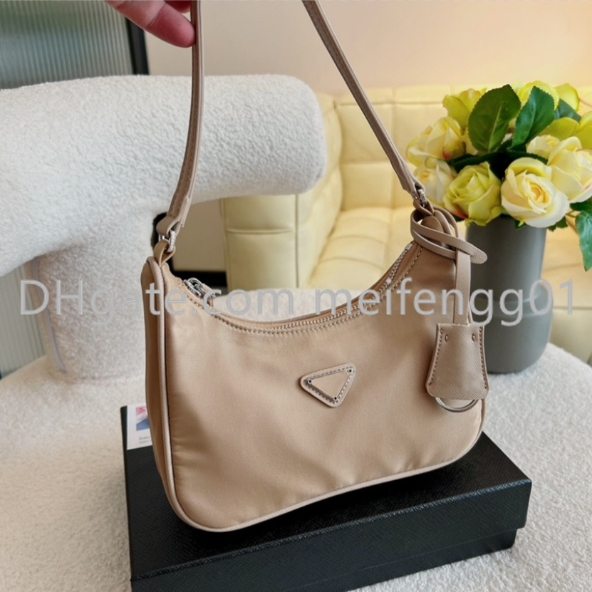 

Triangle sign nylon bags man womens Luxurys designer handbags hobo purses lady handbag fashion classic cross body shoulder bag totes purse, 2 - pink