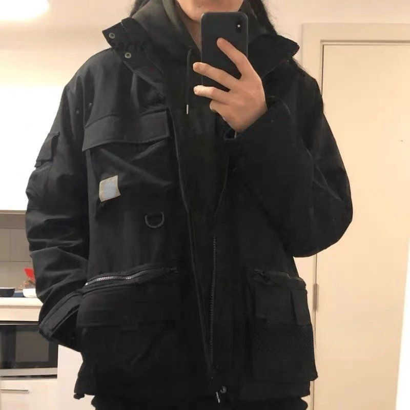 

mens american jacket carhart designer jacket multi pocket waterproof workwear trench Fashion sweatshirt men women warm cardigan coat, White