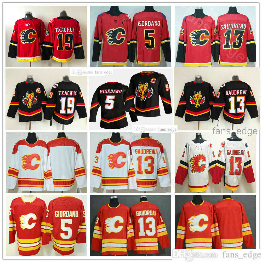 

2021 Reverse Retro Calgary Flames Hockey 19 Matthew Tkachuk 5 Mark Giordano 13 Johnny Gaudreau 23 Sean Monahan''Nhl''Jerseys, As picture men size s-xxxl