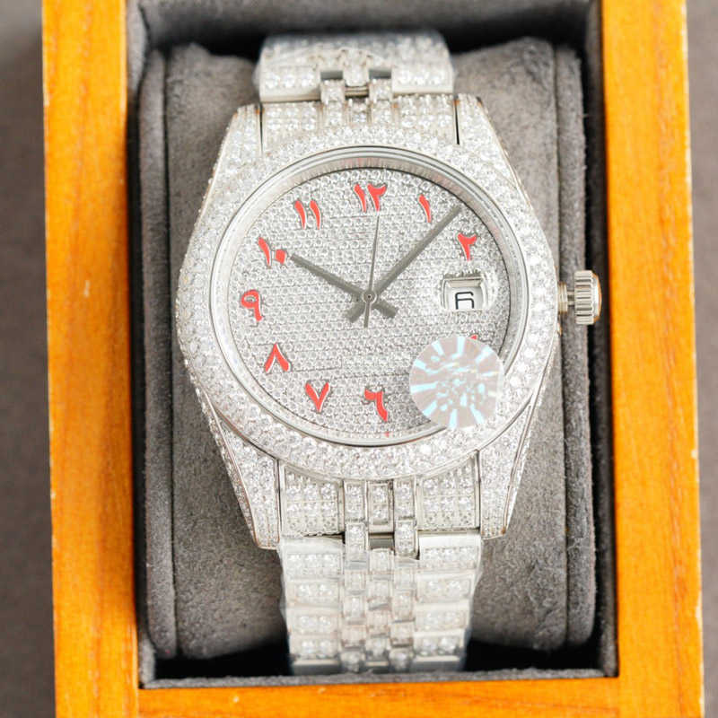 

2023HOW8 Wristwatches Diamond WristWatch Fashion Automatic Mechanical Watch Mens Watch 41mm Stainls Steel Strap Sapphire Waterproof Diamonds, Color 2