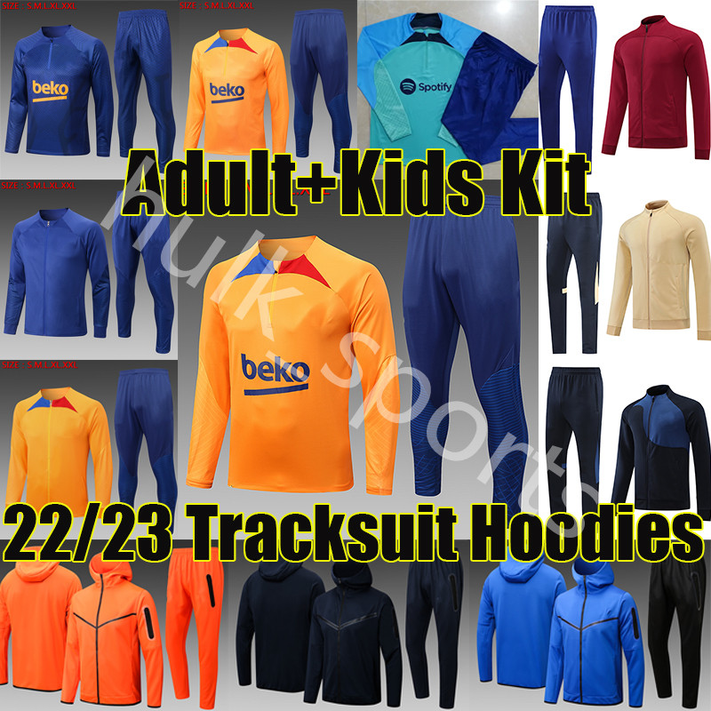 

22/23 Lewandowski Bar soccer set tracksuits sweaterset Jogging Hoodies Jackets 2022 2023 KESSIE PEDRI RAPHINHA ANSU FAT KOUNDE Survetement tracksuit Training suit, F417# 2223