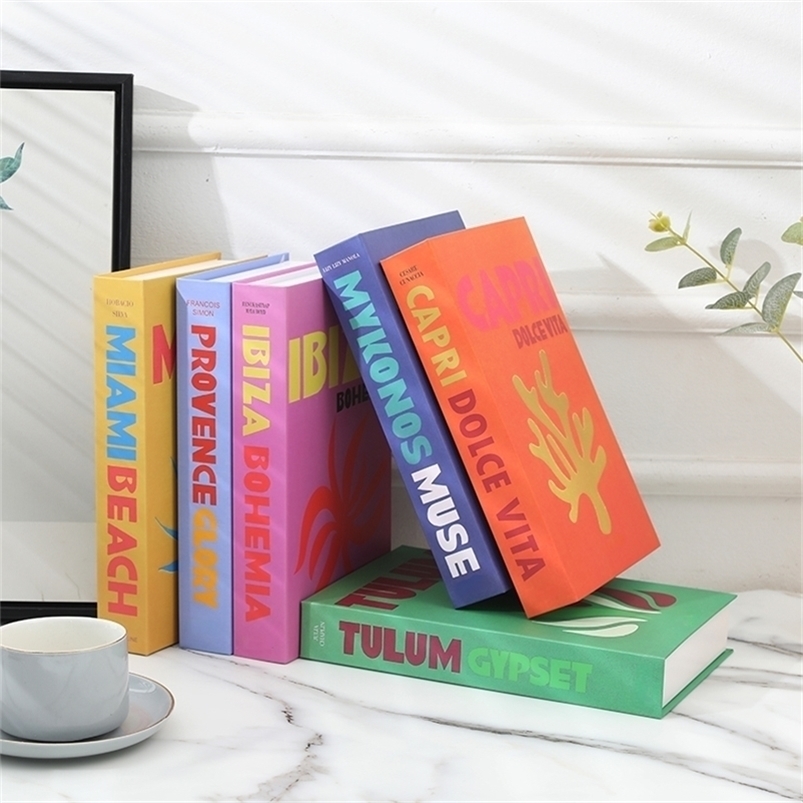 

Decorative Objects Figurines Travel Series Fake Book Colorful Home s Modern Study Room Club el Decoration MYKONOS IBIZA 221018