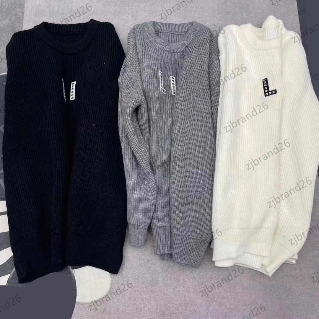 

Brand Sweater Woman Broken Diamonds Adorn The Logo Standard Wool Knitted Tops Regular Round Collar Pullover Knitwear Autumn Winter Keep Warm Women Clothing