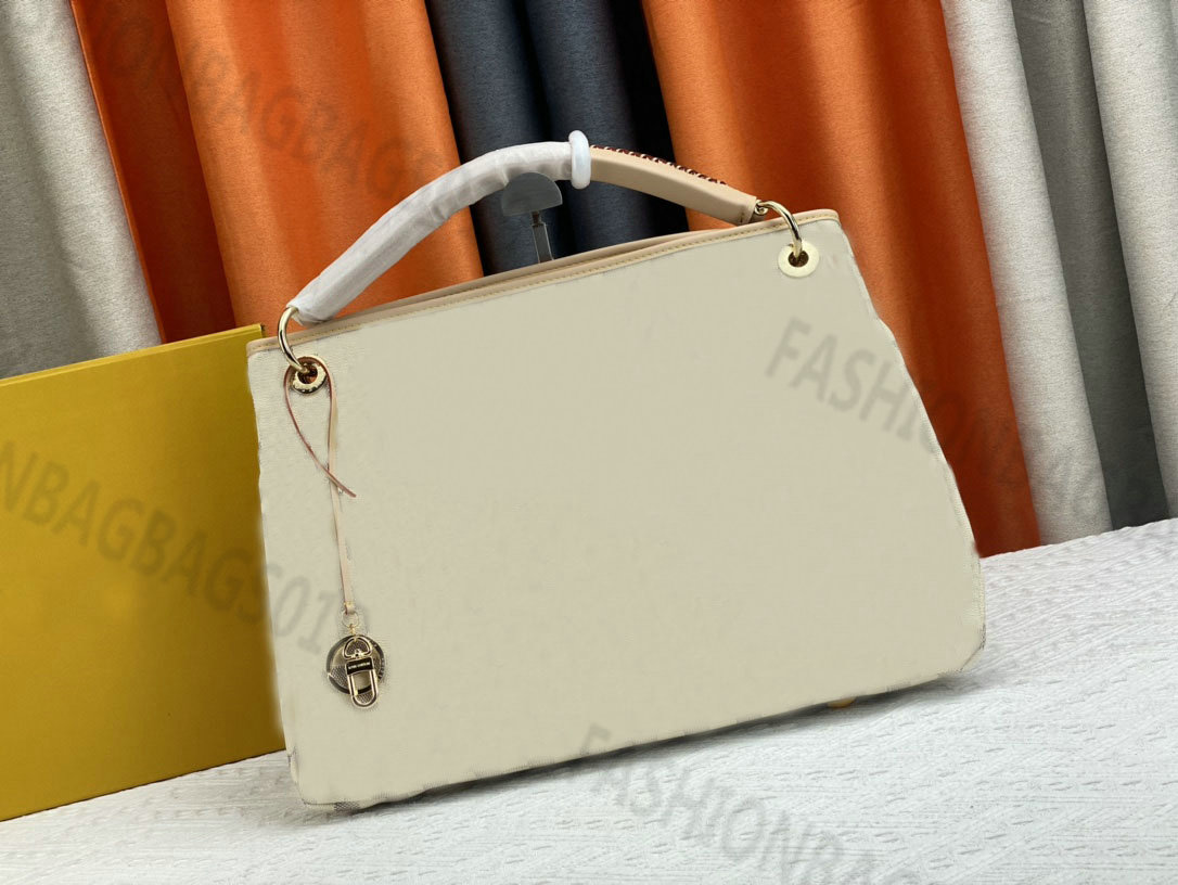 

Women Casual Tote Bag Artsy MM Embroidery Handle Handbag with Keychain Key Ring Embossed Monograms Designer Large Capacity Shopping Totes Checkboard Stylish Hobo