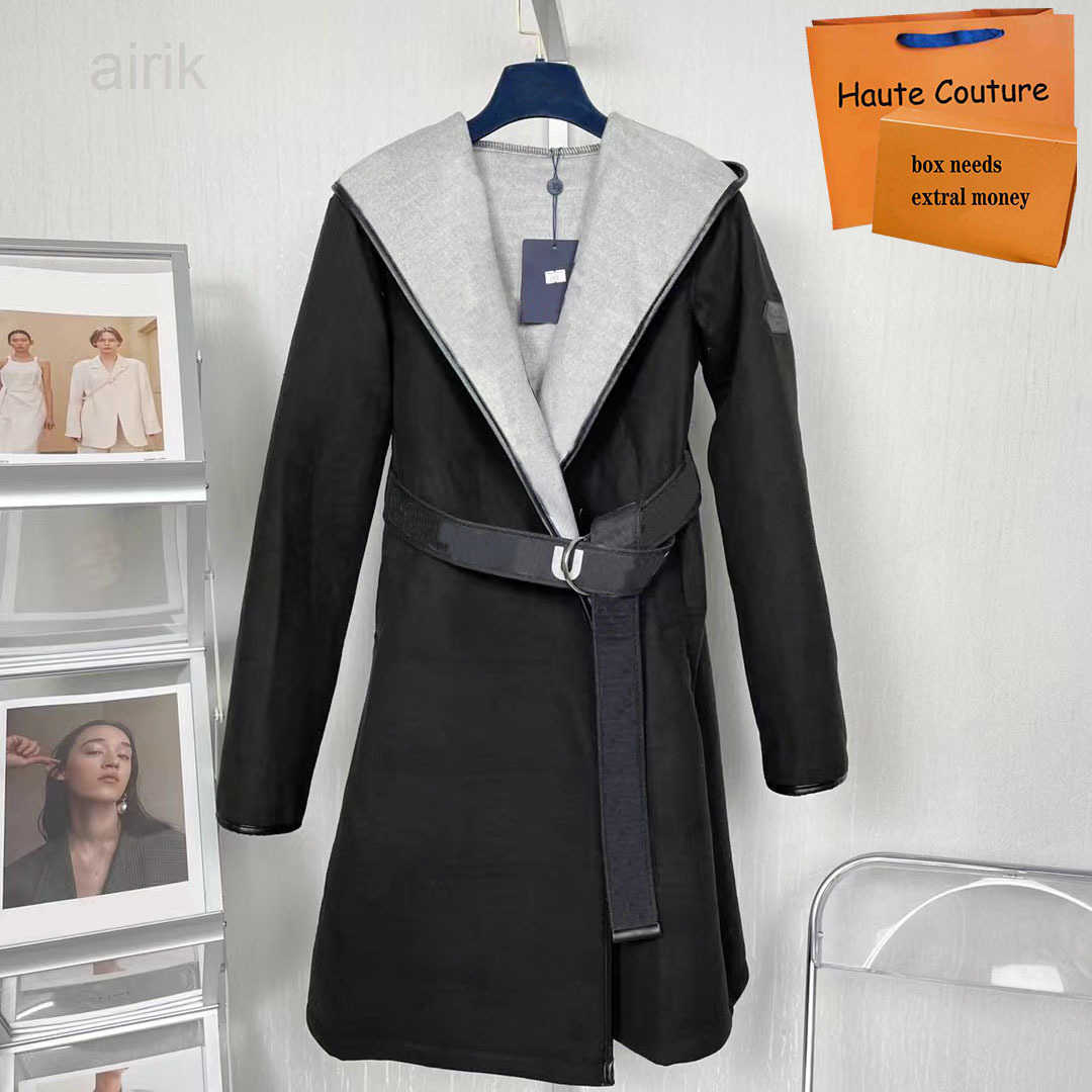 Luxury Womens Wool Blends Autumn Winter Outerwaer Trendy Fashion Classic Letter Pattern Women Coats Bathrobe Style Asian Size-image-811107345