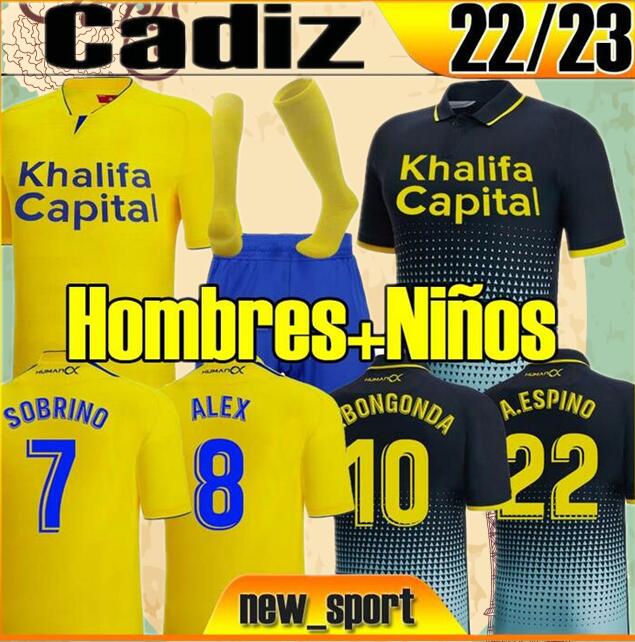 

22 23 Cadiz soccer jerseys CADIZ CF sponsor Negredo camisetas de futbol 2022 2023 LOZANO ALEX Bodiger Juan Cala CAMISETA A LIGA Pre-Match men kids kit football shirts