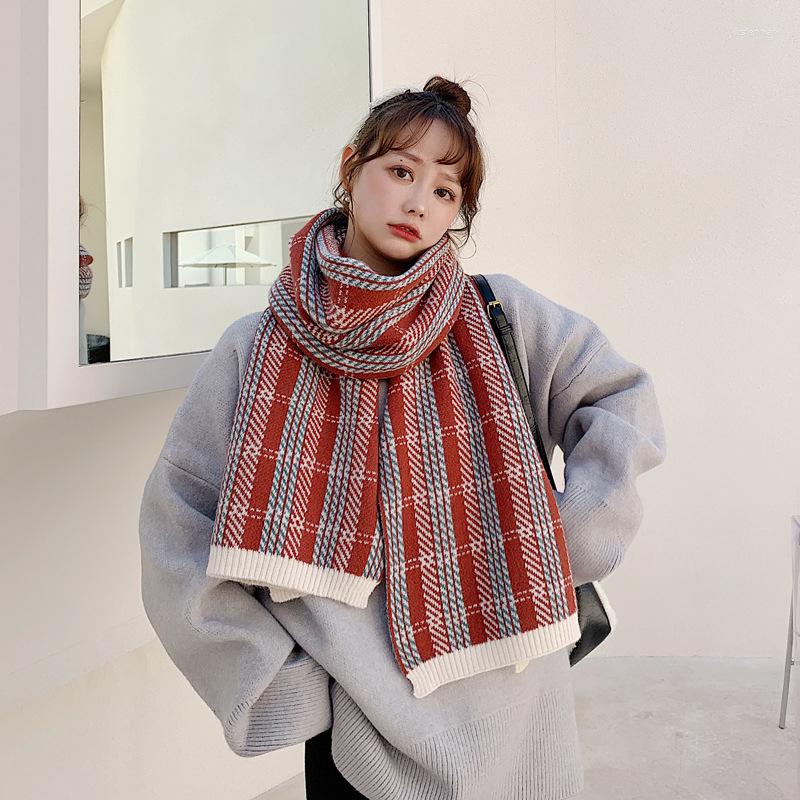 

Scarves Autumn Winter Comfortable Fashion Arrival Temperamental High Quality Vintage Elegant Plaid Wild Cute Casual Long Knit Scarf